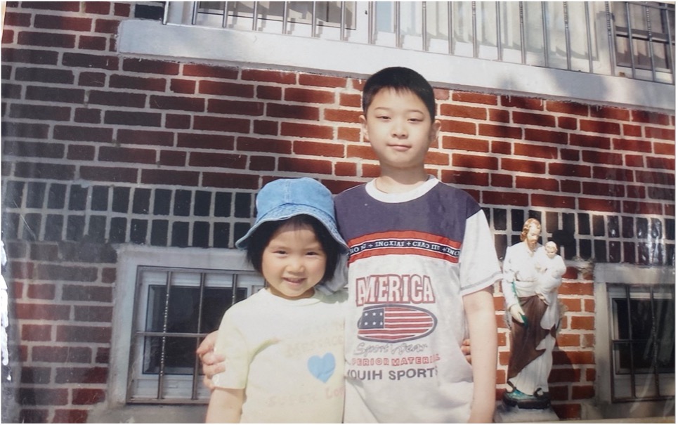 Michelle Cheung-Zheng and her brother in Brooklyn.